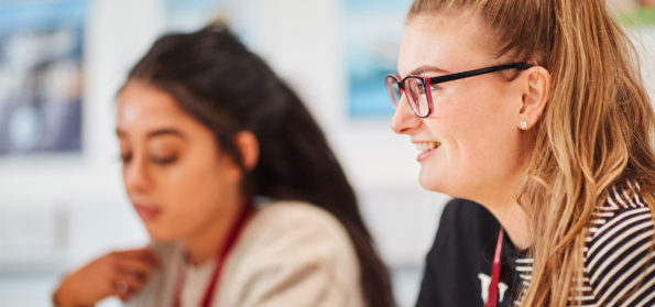 Two students at Sunderland College studying travel and tourism